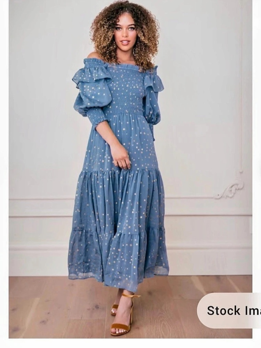 Jessakae Floral Maxi Dress in Blue Size Medium Like New